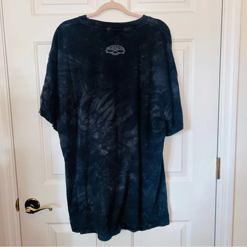 Skulbone Vintage Tie Dye Skull Black Graphic Tee Shirt Size XXL - Picture 3 of 7